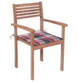 VidaXL Tuinstoelen stapelbaar 8 st met kussens massief teakhout