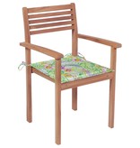 VidaXL Tuinstoelen stapelbaar 8 st met kussens massief teakhout