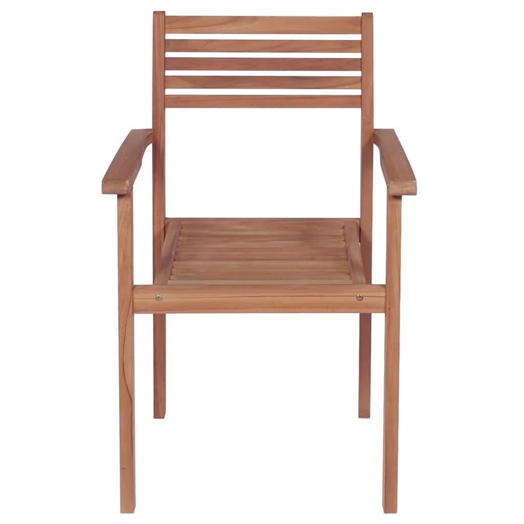 VidaXL Tuinstoelen stapelbaar 6 st met kussens massief teakhout