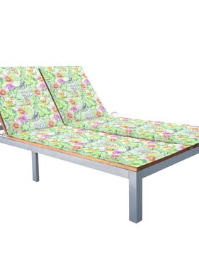 VidaXL Ligbed 2-persoons met kussen massief acaciahout en staal