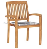 VidaXL Tuinstoelen stapelbaar 8 st met kussens massief teakhout