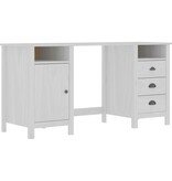 VidaXL Bureau Hill Range 150x50x74 cm massief grenenhout wit