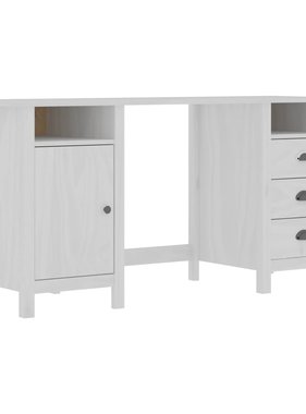 VidaXL Bureau Hill Range 150x50x74 cm massief grenenhout wit
