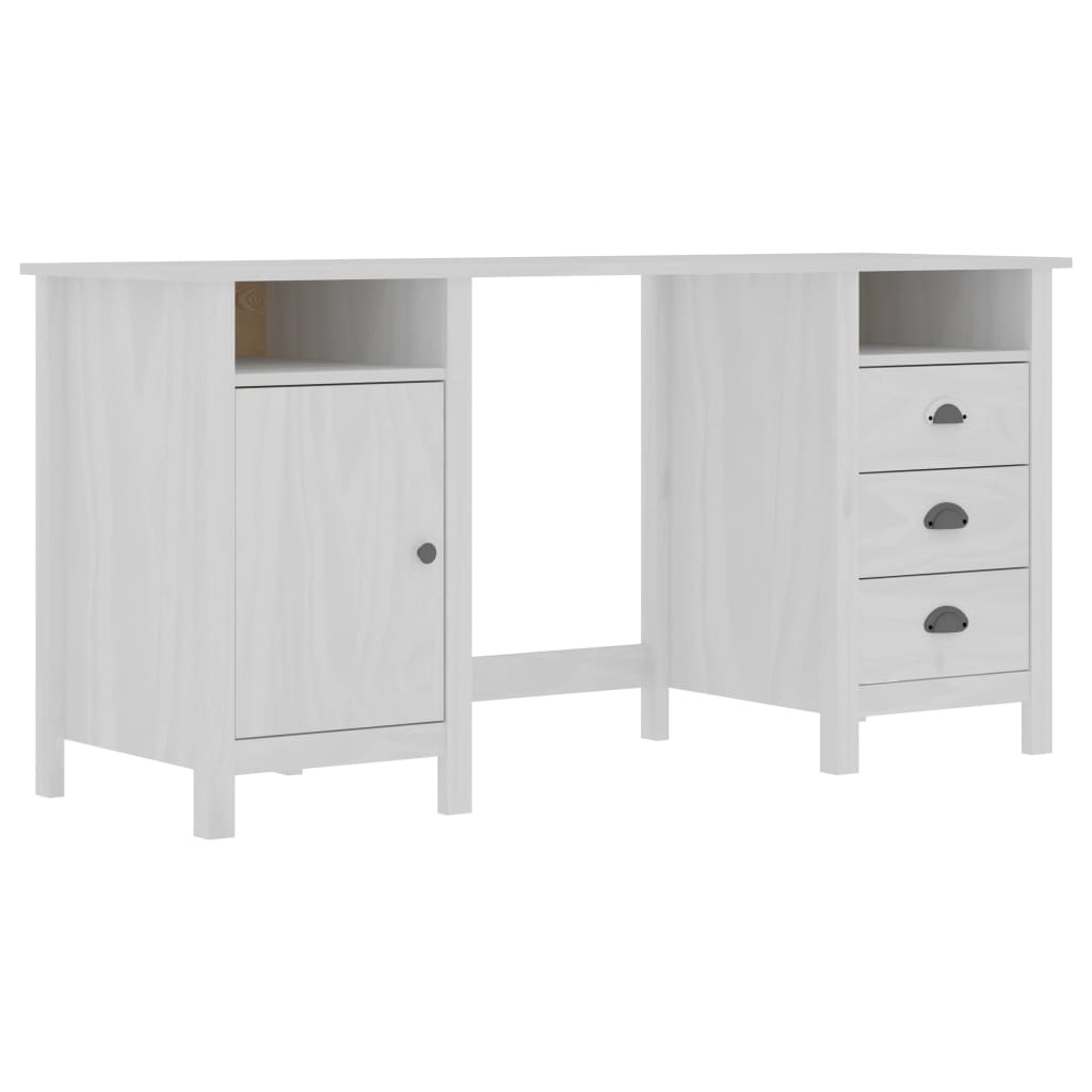 VidaXL Bureau Hill Range 150x50x74 cm massief grenenhout wit