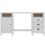 VidaXL Bureau Hill Range 150x50x74 cm massief grenenhout wit