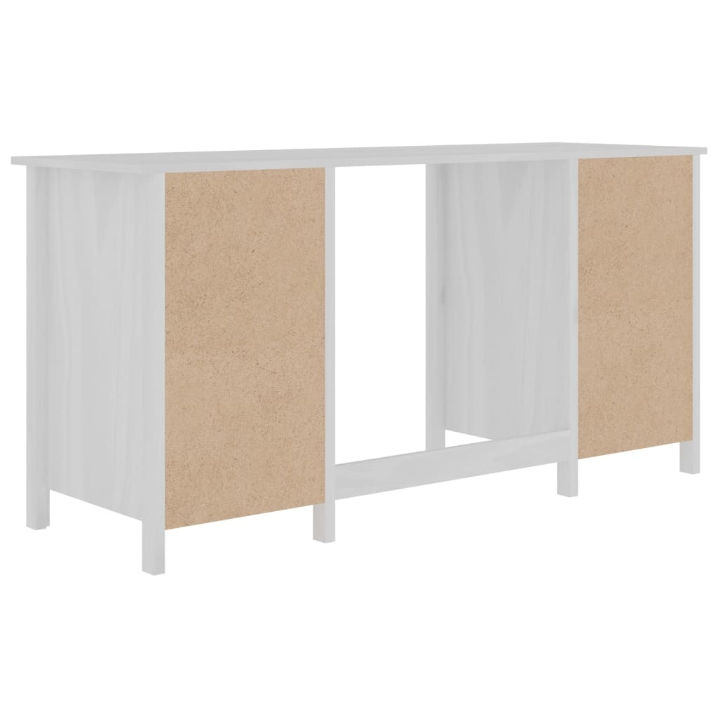 VidaXL Bureau Hill Range 150x50x74 cm massief grenenhout wit