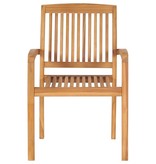 VidaXL Tuinstoelen stapelbaar 8 st met kussens massief teakhout