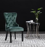 VidaXL Eetkamerstoelen 6 st fluweel donkergroen