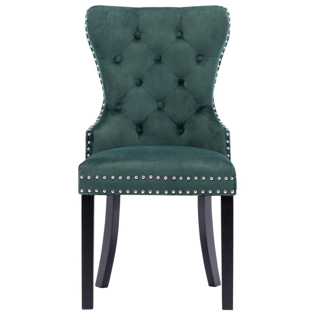 VidaXL Eetkamerstoelen 6 st fluweel donkergroen