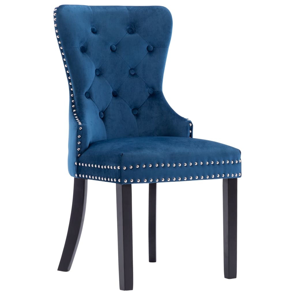 VidaXL Eetkamerstoelen 6 st fluweel blauw