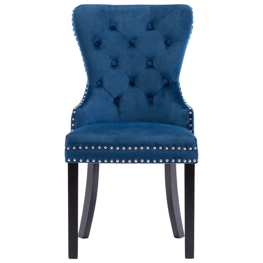 VidaXL Eetkamerstoelen 6 st fluweel blauw