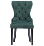 VidaXL Eetkamerstoelen 2 st fluweel donkergroen