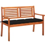 VidaXL Tuinbank 2-zits met kussen 120 cm massief eucalyptushout