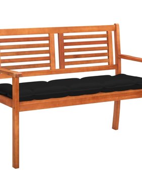 VidaXL Tuinbank 2-zits met kussen 120 cm massief eucalyptushout