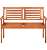 VidaXL Tuinbank 2-zits met kussen 120 cm massief eucalyptushout