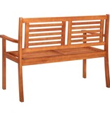 VidaXL Tuinbank 2-zits met kussen 120 cm massief eucalyptushout