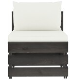 VidaXL 3-delige Loungeset met kussens grijs geïmpregneerd hout