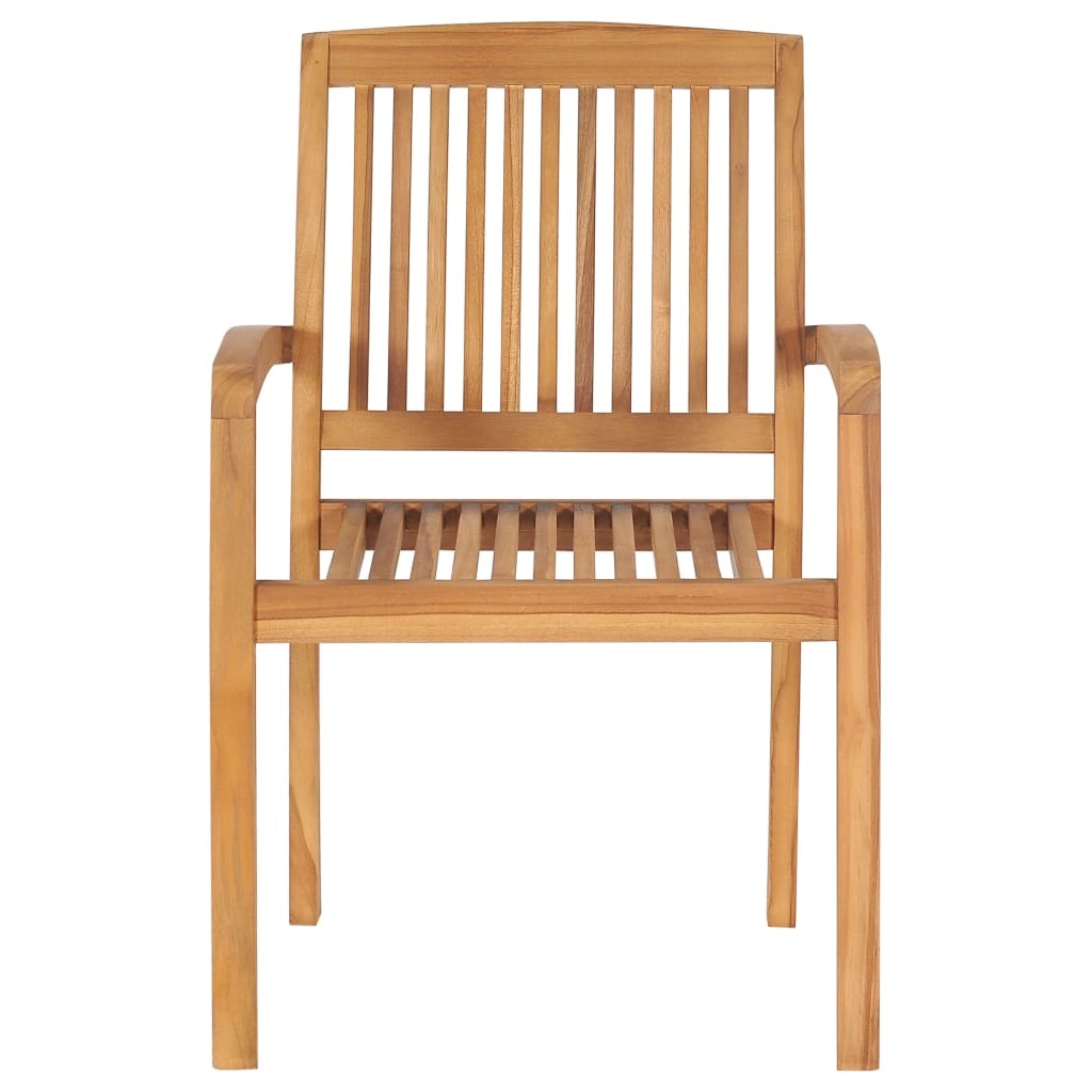 VidaXL Tuinstoelen stapelbaar 6 st met kussens massief teakhout