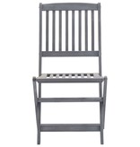 VidaXL Tuinstoelen 2 st inklapbaar met kussens massief acaciahout