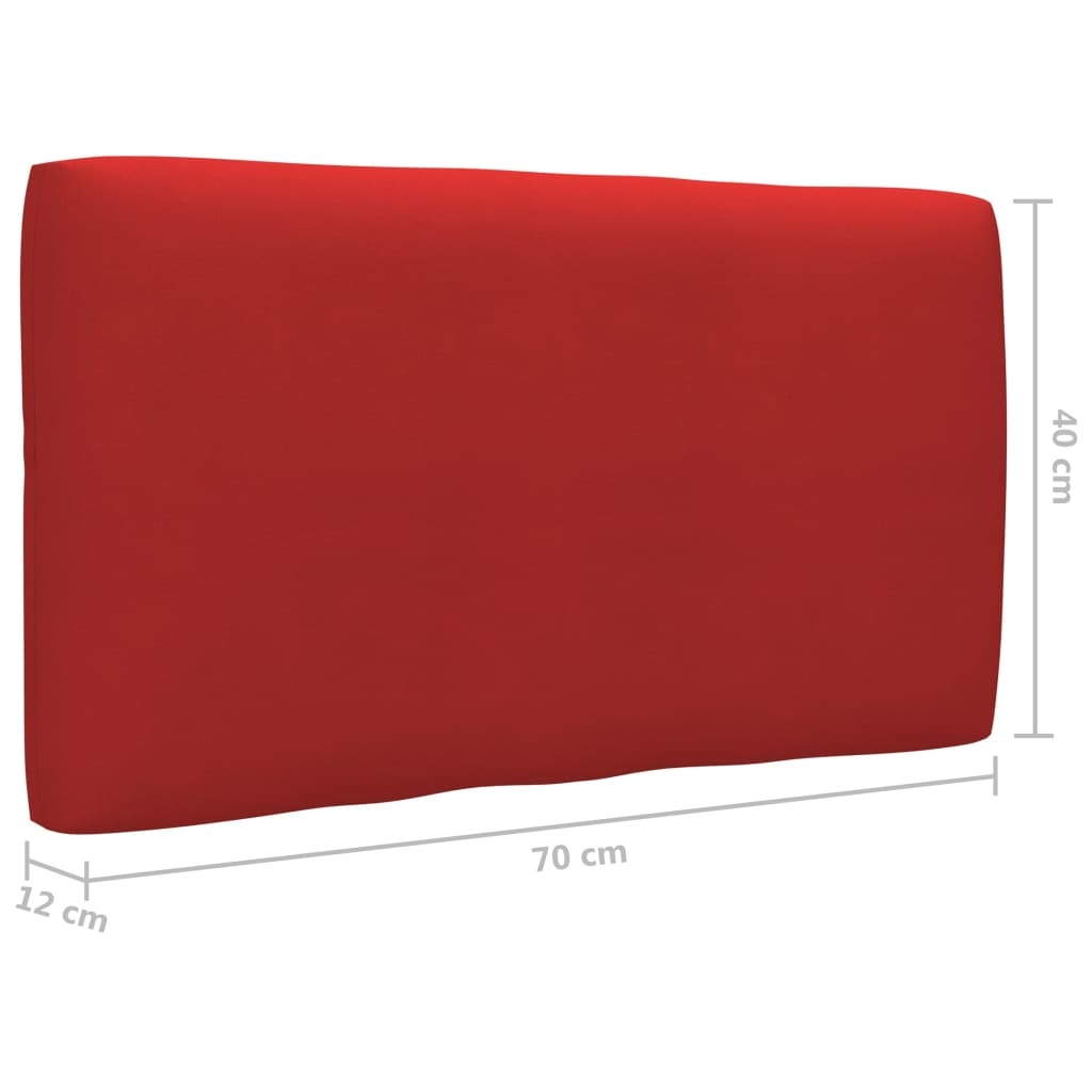 VidaXL Bankkussen pallet 70x40x12 cm rood