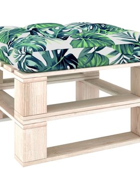 VidaXL Bankkussen pallet bladpatroon 70x70x12 cm