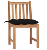 VidaXL Tuinstoelen 6 st met kussens massief teakhout