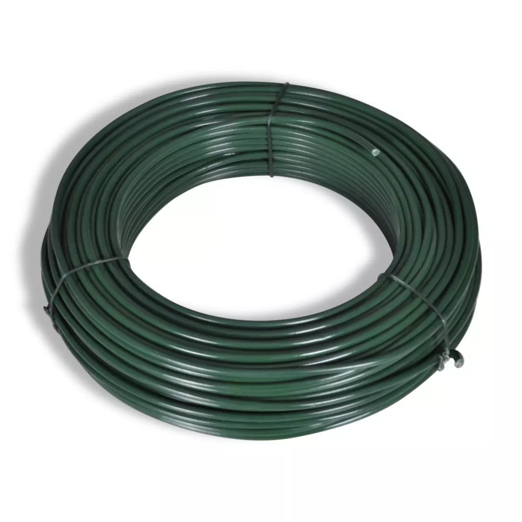 VidaXL Gaashek met palen 1x25 m staal groen