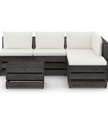 VidaXL 6-delige Loungeset met kussens grijs geïmpregneerd hout