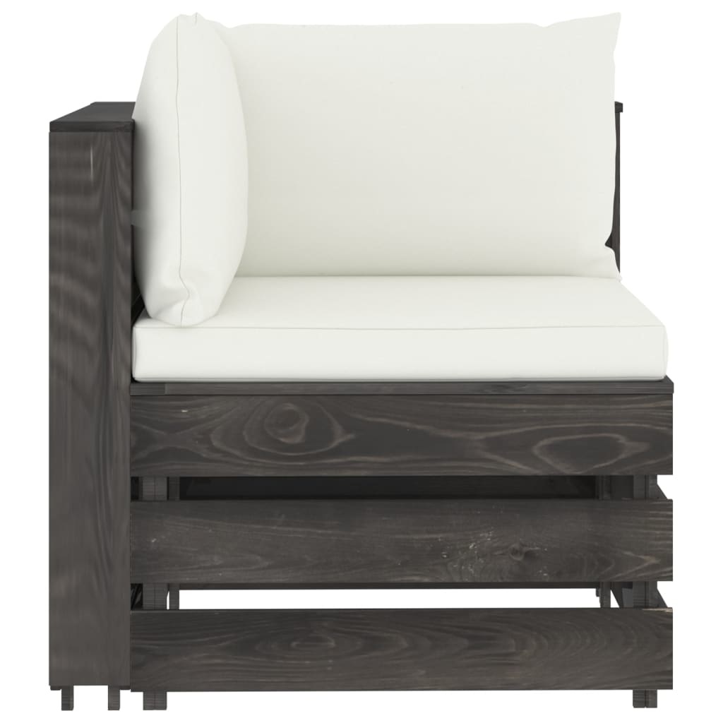 VidaXL 6-delige Loungeset met kussens grijs geïmpregneerd hout