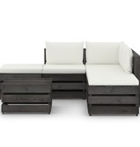 VidaXL 6-delige Loungeset met kussens grijs geïmpregneerd hout