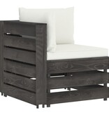 VidaXL 6-delige Loungeset met kussens grijs geïmpregneerd hout