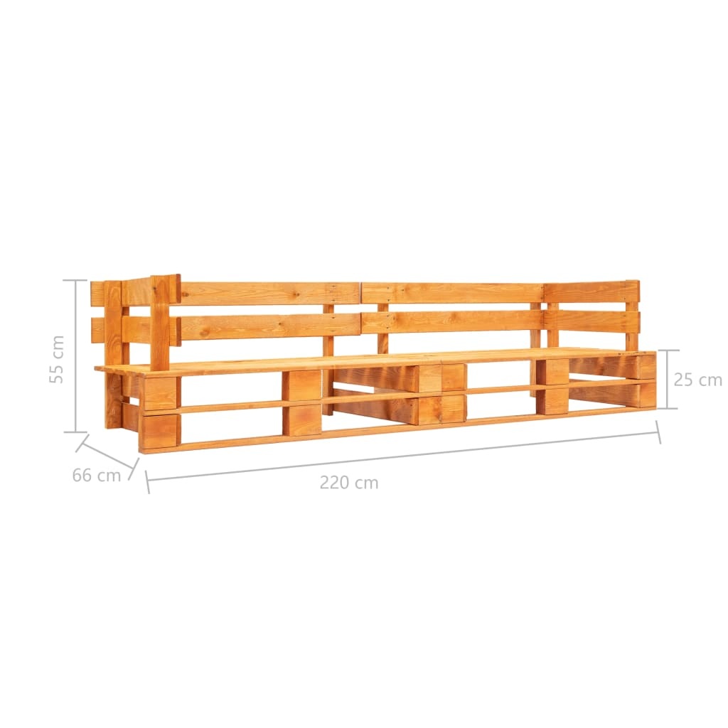 vidaXL Tuinbank 2-zits pallets FSC hout honingbruin