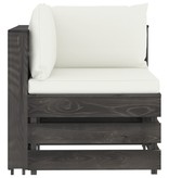 VidaXL 10-delige Loungeset met kussens grijs geïmpregneerd hout