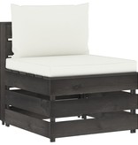 VidaXL 10-delige Loungeset met kussens grijs geïmpregneerd hout
