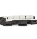 VidaXL 8-delige Loungeset met kussens grijs geïmpregneerd hout