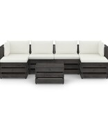 VidaXL 7-delige Loungeset met kussens grijs geïmpregneerd hout