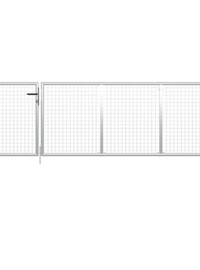 VidaXL Poort 350x75 cm staal zilverkleurig