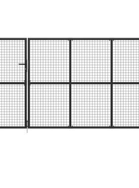 VidaXL Poort 350x150 cm staal antraciet