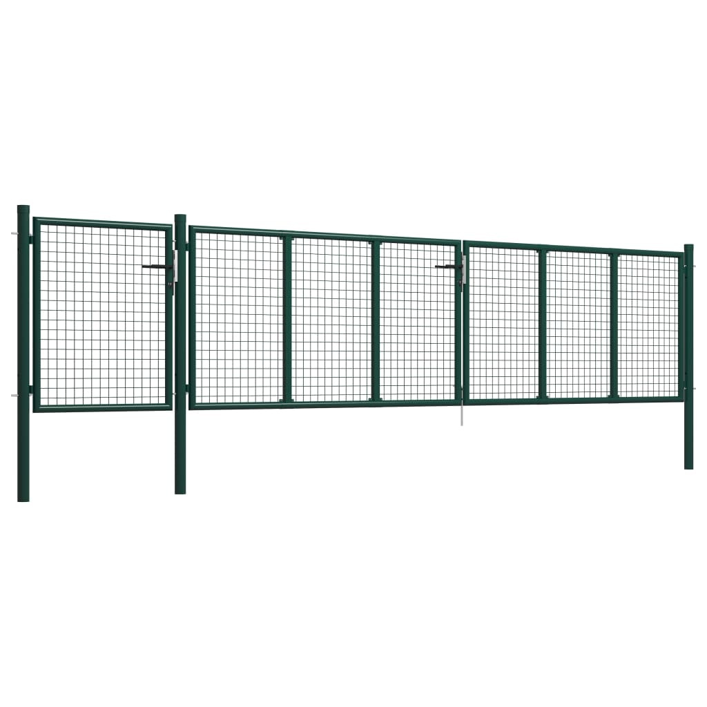 vidaXL Poort 500x100 cm staal groen