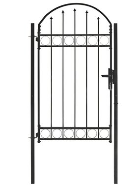 VidaXL Poort met gebogen bovenkant 100x175 cm staal zwart