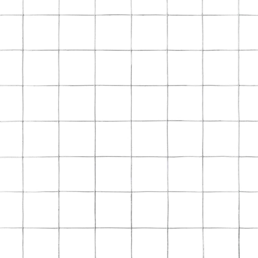 VidaXL Kippengaas 25x1,5 m gegalvaniseerd staal zilverkleurig