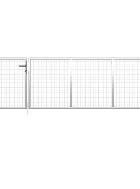 VidaXL Poort 350x100 cm staal zilverkleurig