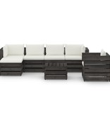 VidaXL 7-delige Loungeset met kussens grijs geïmpregneerd hout