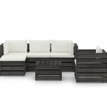 VidaXL 6-delige Loungeset met kussens grijs geïmpregneerd hout