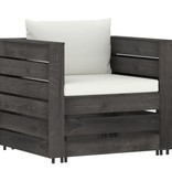VidaXL 6-delige Loungeset met kussens grijs geïmpregneerd hout