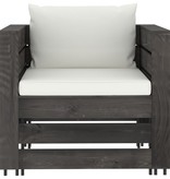 VidaXL 6-delige Loungeset met kussens grijs geïmpregneerd hout