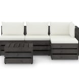 VidaXL 5-delige Loungeset met kussens grijs geïmpregneerd hout