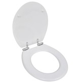 vidaXL Toiletbril soft-close simpel ontwerp MDF wit