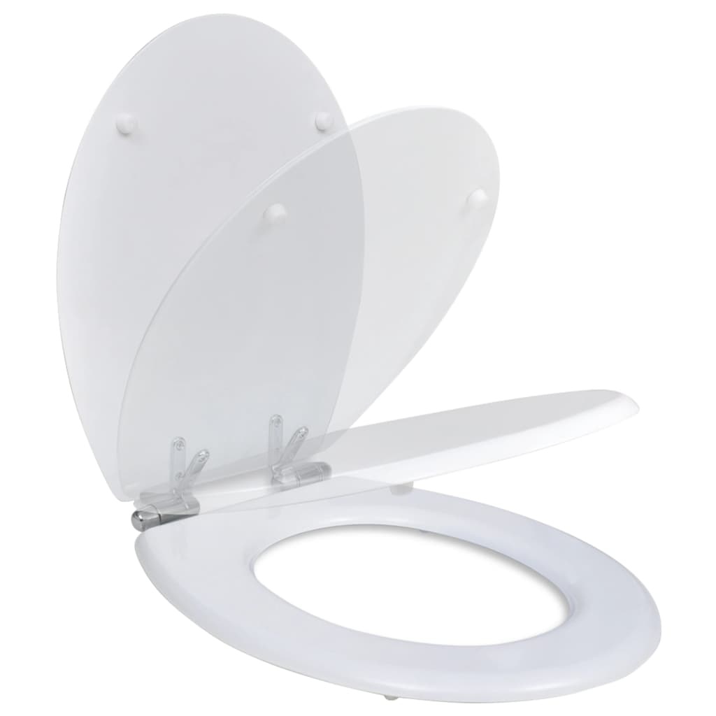 VidaXL Toiletbril soft-close simpel ontwerp MDF wit