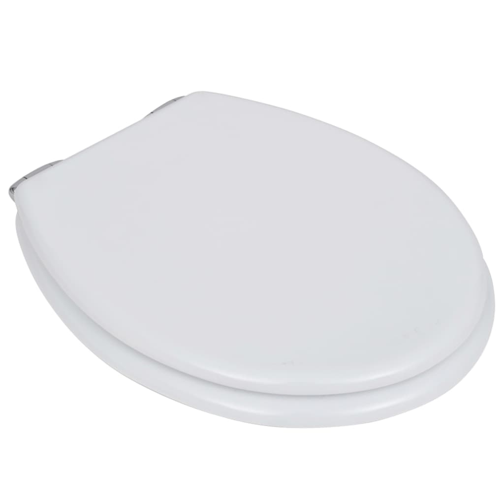 VidaXL Toiletbril soft-close simpel ontwerp MDF wit